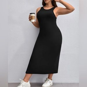 SHEIN Unity Plus Backless Split Thigh Tank Dress